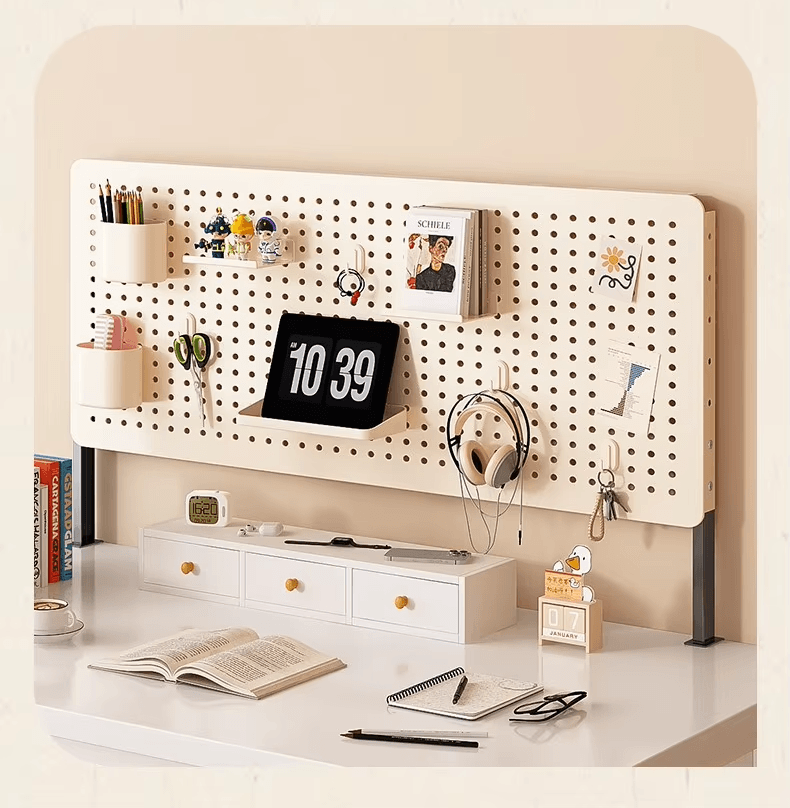 穴あけ不要のデスク収納棚