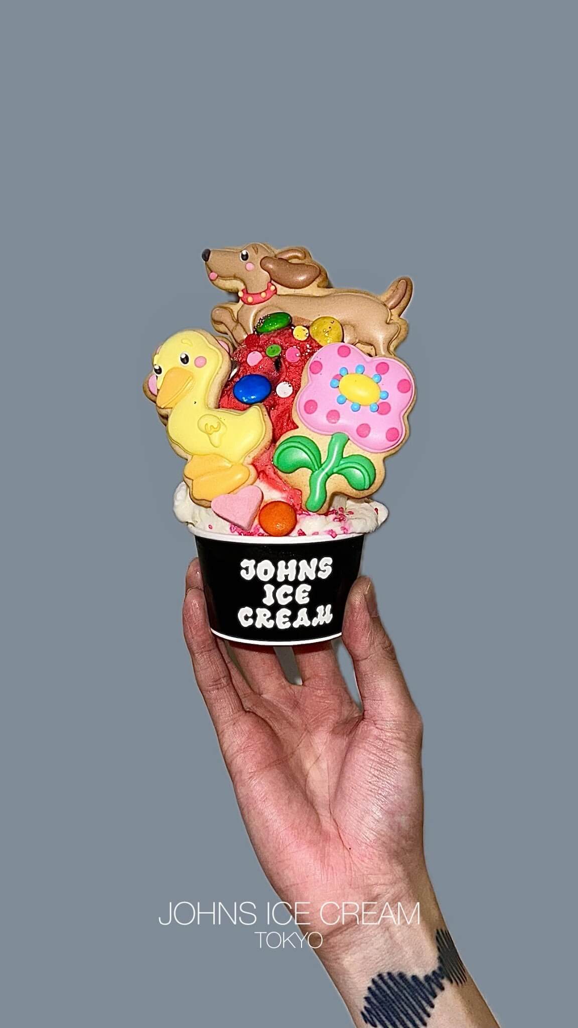 COOKIEBOYのクッキーを飾ったジェラート