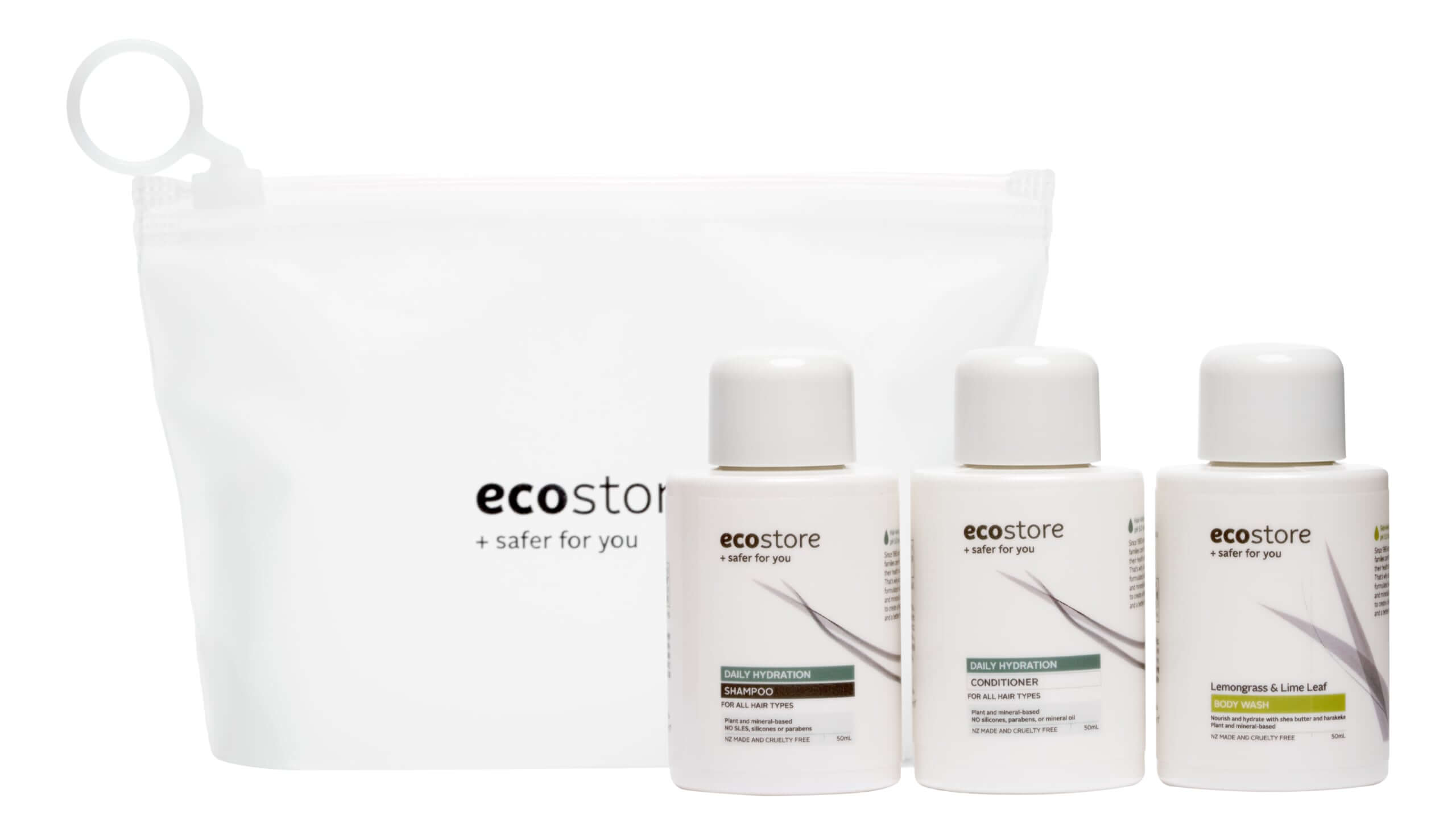 ecostore ヘア＆ボディ トラベルセットとオリジナルミニポーチ